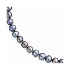 14K 7.5-8mm Black FW Onion Cultured Pearl Necklace