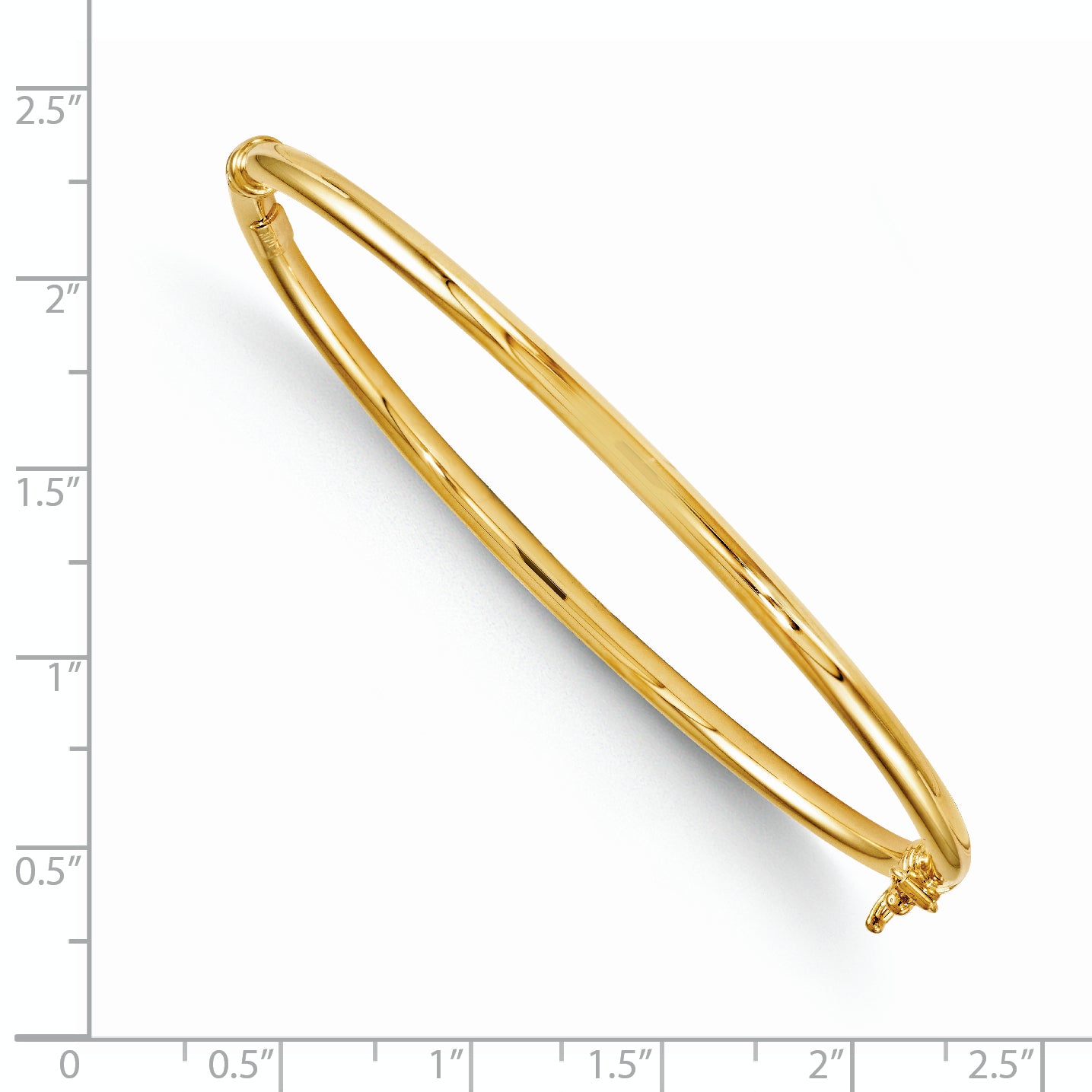 14K Polished Hinged Bangle Secondary image
