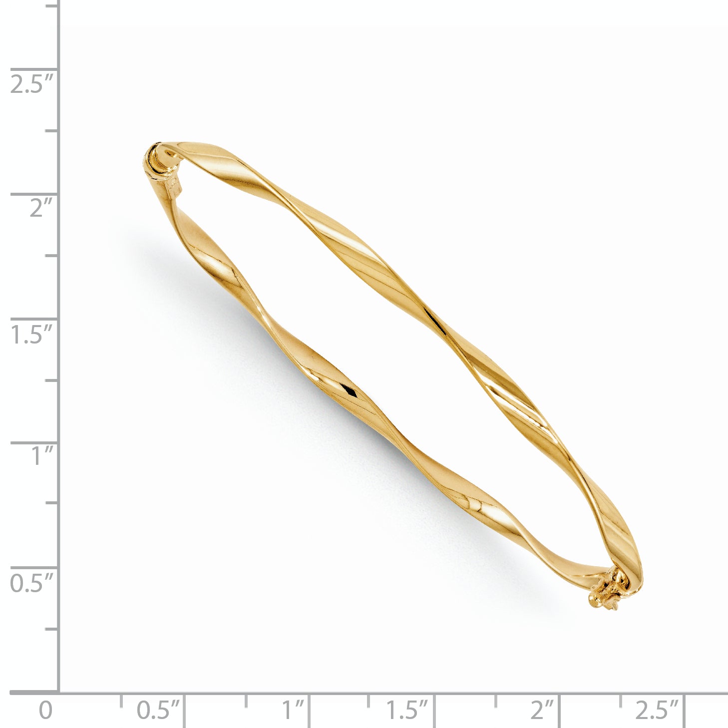 14K Polished Twisted Hinged Bangle