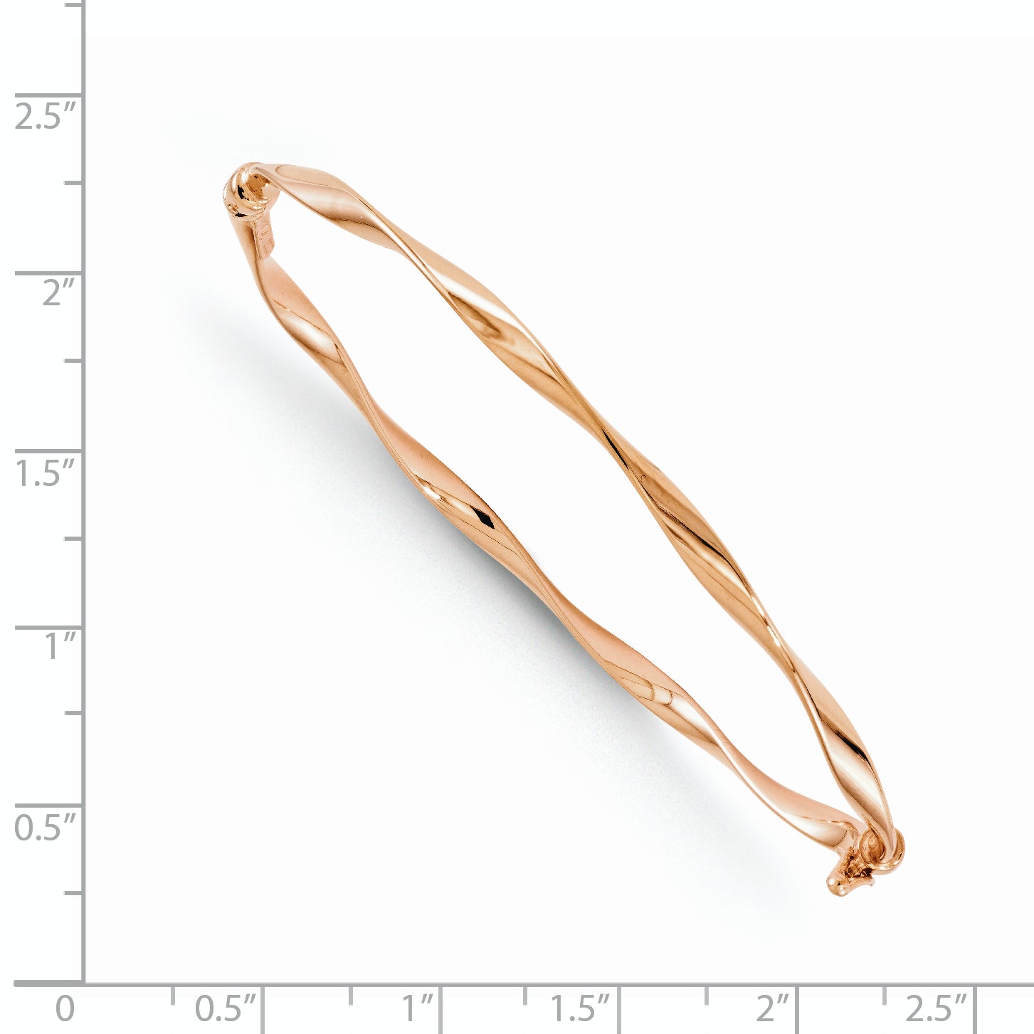 14K Rose Gold Polished Twisted Hinged Bangle Secondary image