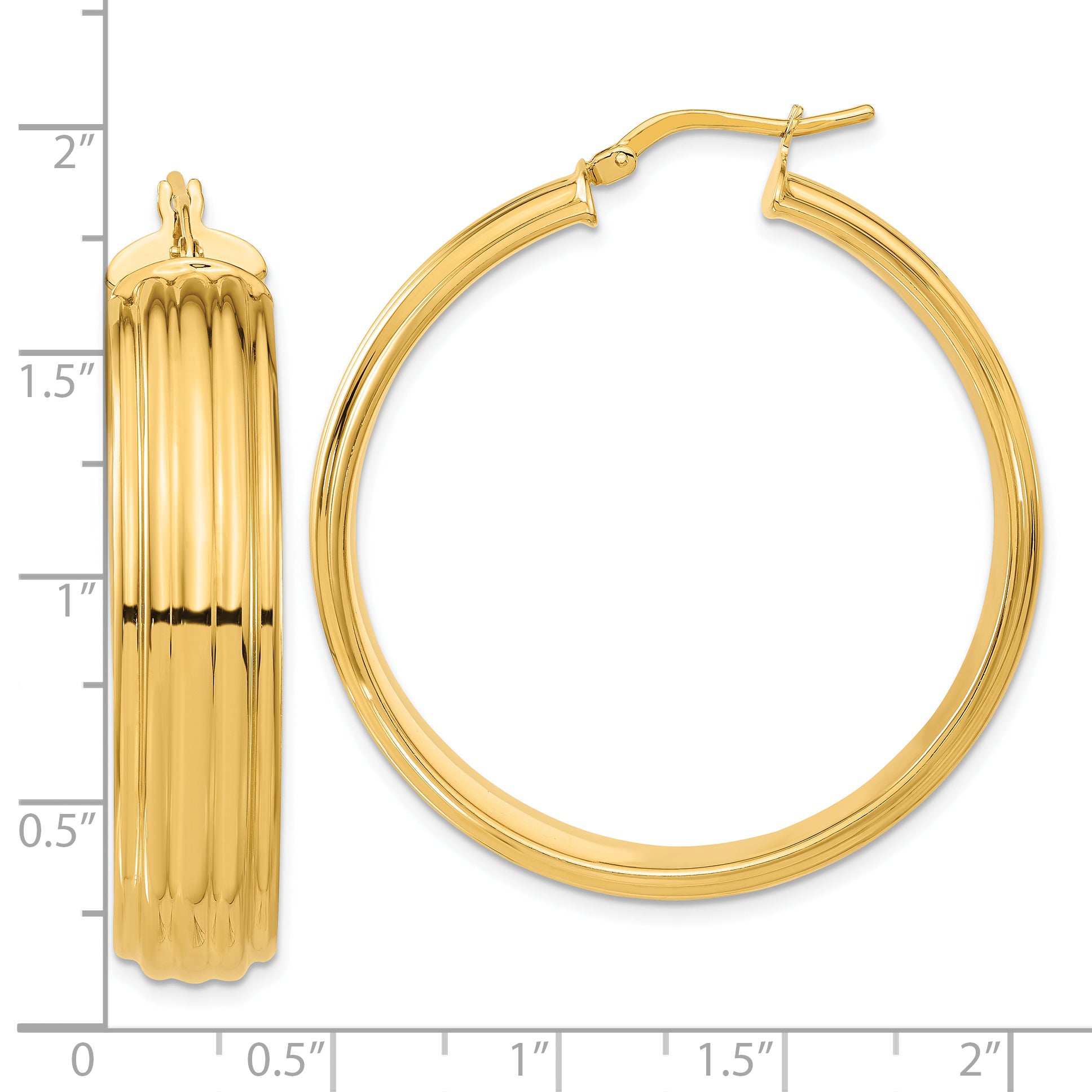 Bronze Polished Textured Hoop Earrings, Nickel-Free, Striped Design