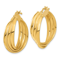 Bronze Polished Twisted Hoop Earrings