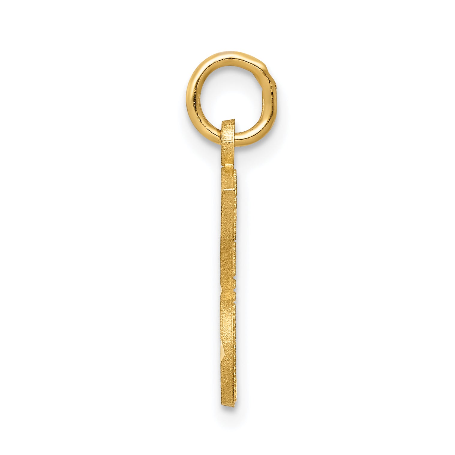 14K Gold Sweet 16 Charm with Polished Diamond-Cut Finish