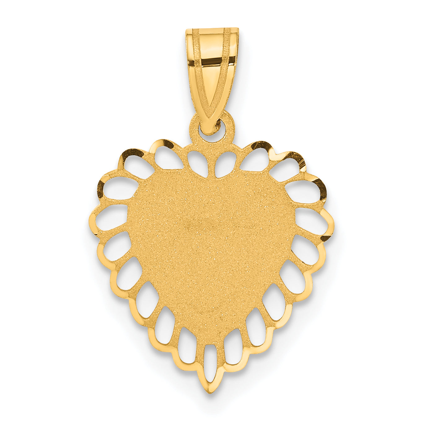 14K Polished Border Heart Pendant Main image