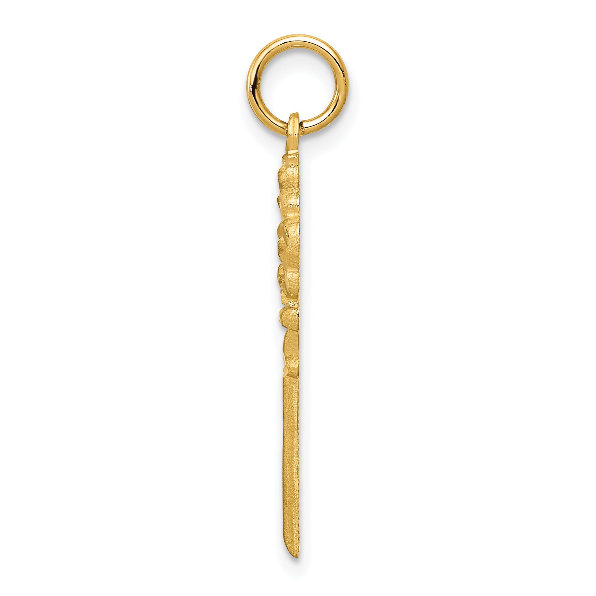 14K Gold Polished Key Charm with Fancy Edge by Sophia Jewelers Secondary image