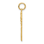 14K Gold Polished Key Charm with Fancy Edge by Sophia Jewelers