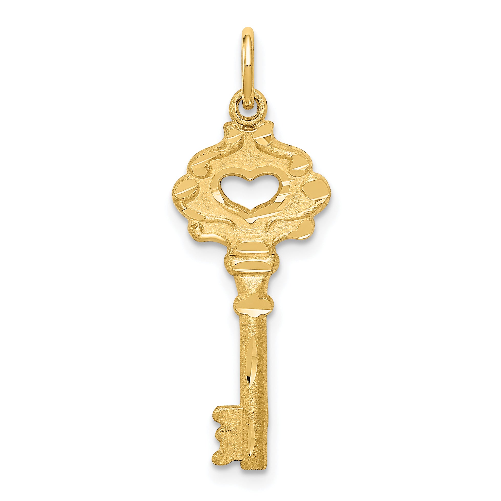 14K Polished Fancy Edge Key Charm