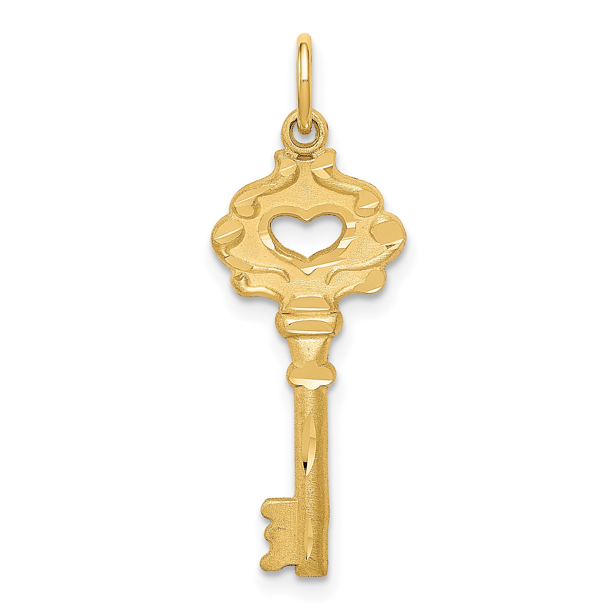 14K Polished Fancy Edge Key Charm Main image