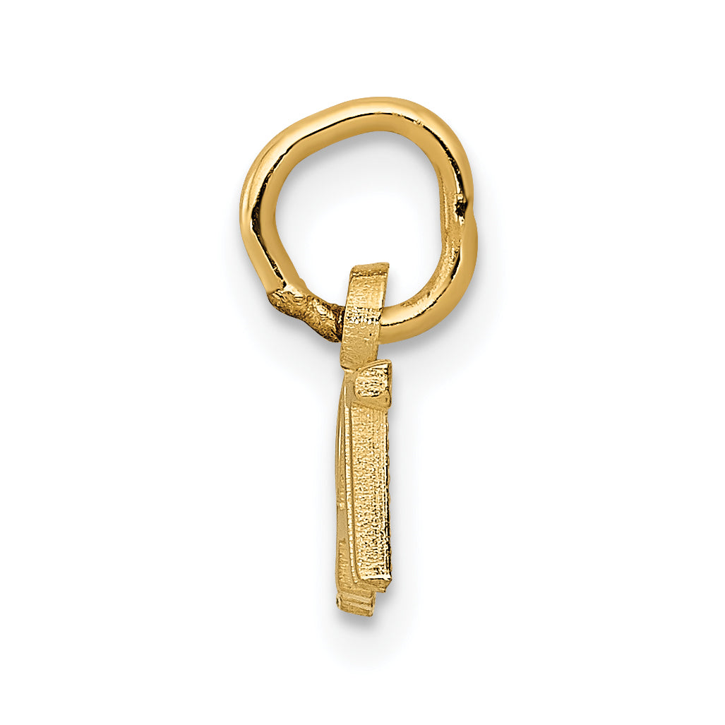 14K Gold Polished BRAT Charm Elegant Themed Pendant