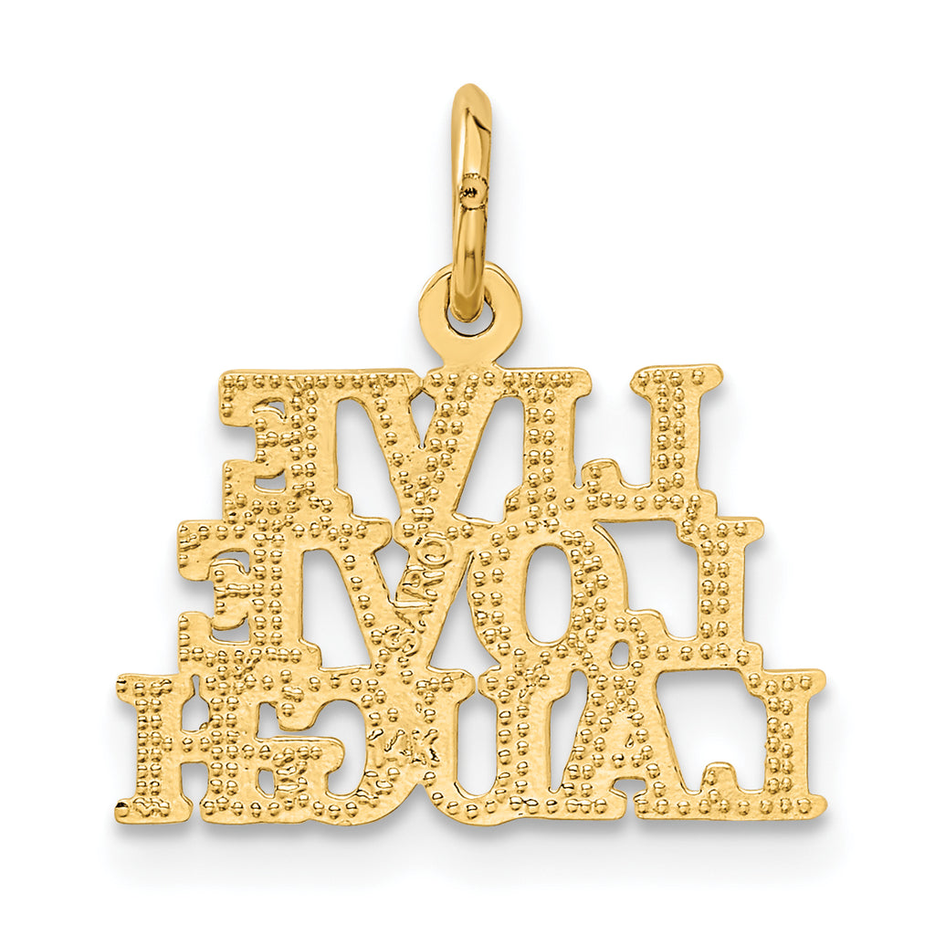14K Gold Polished Charm Pendant with Flat Back Elegant Design