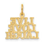 14K Gold Polished Charm Pendant with Flat Back Elegant Design
