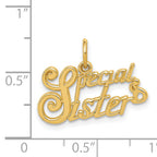 14K Gold Special Sister Charm with Flat Back Elegant Design