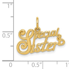 14K Gold Special Sister Charm with Flat Back Elegant Design