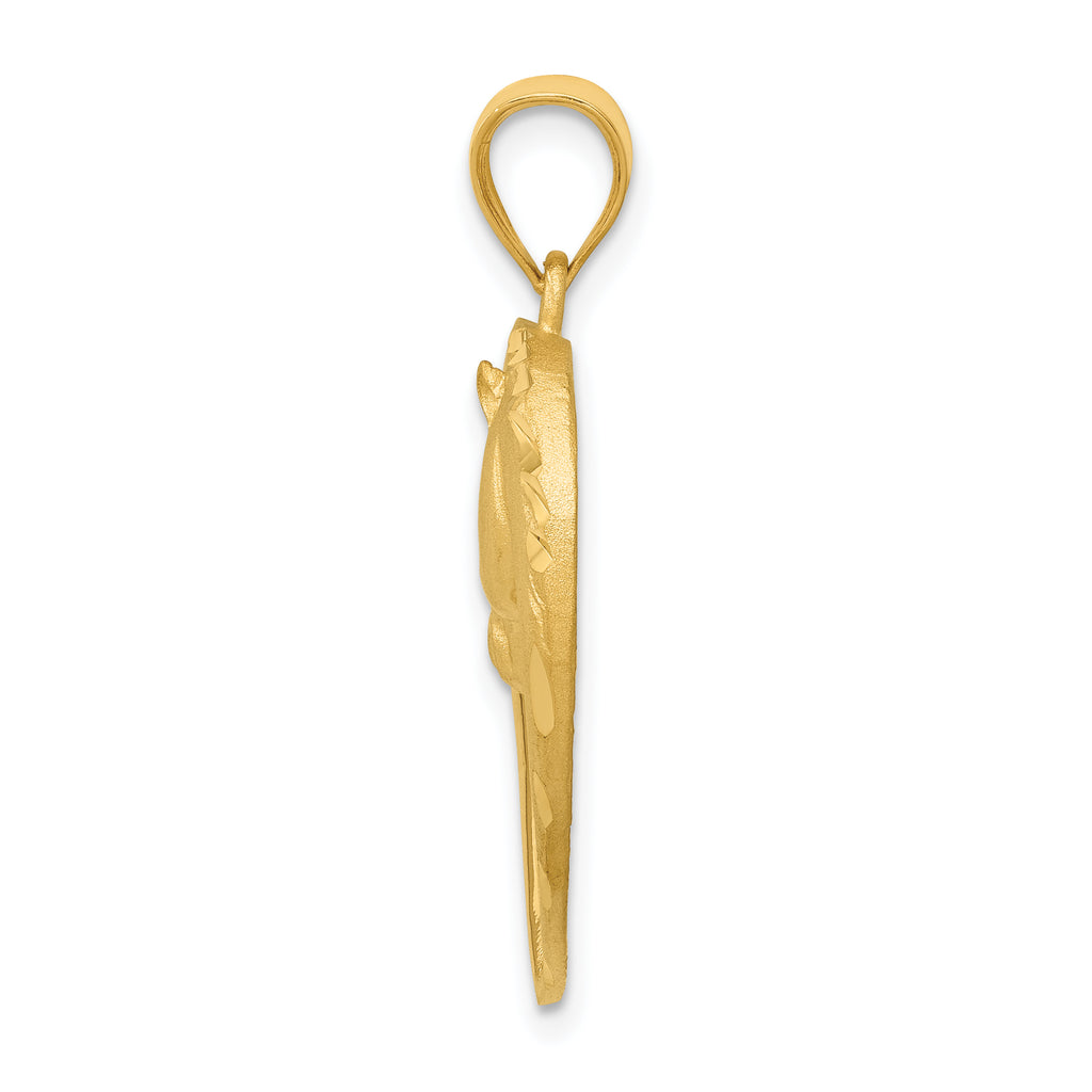 Sophia Jewelers 14K Gold Brushed Horse Pendant, Elegant Cast Design
