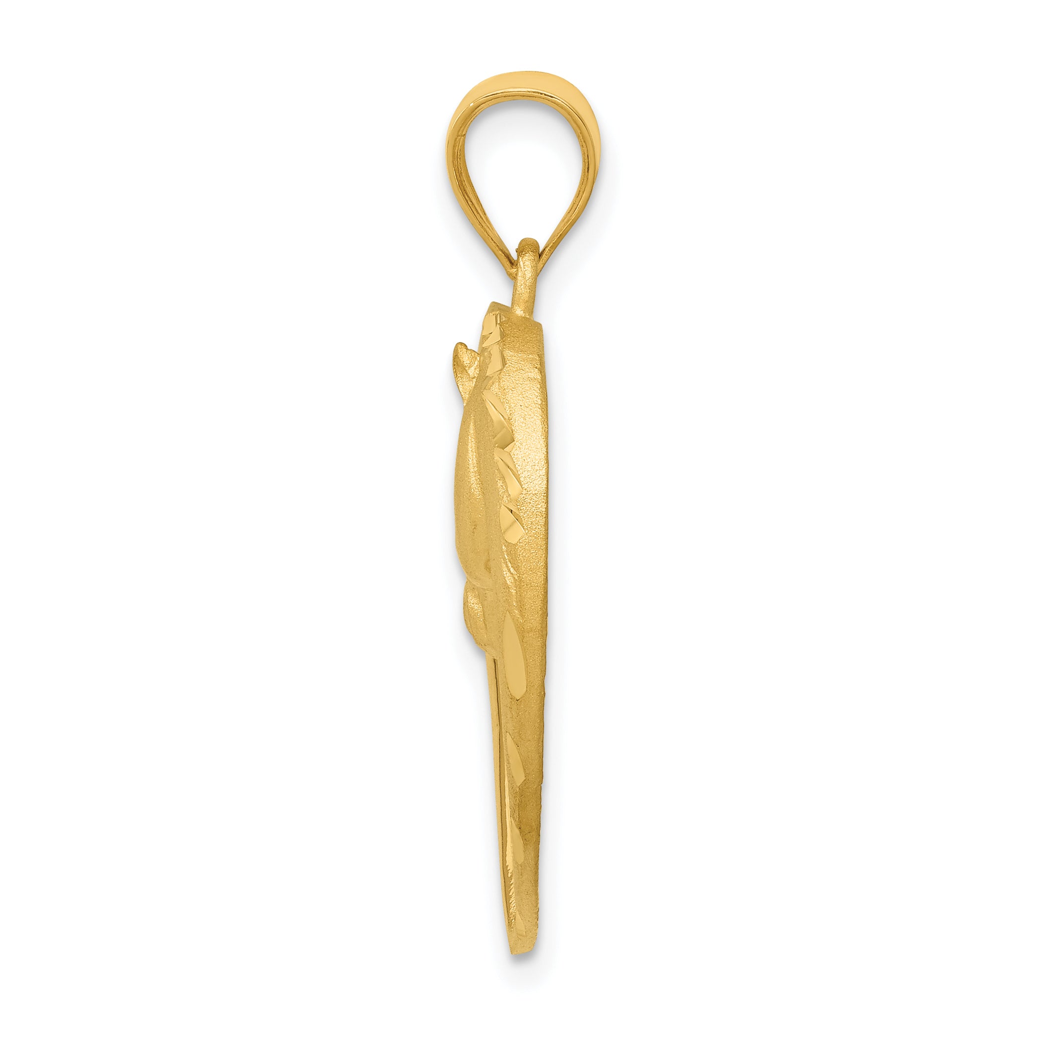Sophia Jewelers 14K Gold Brushed Horse Pendant, Elegant Cast Design