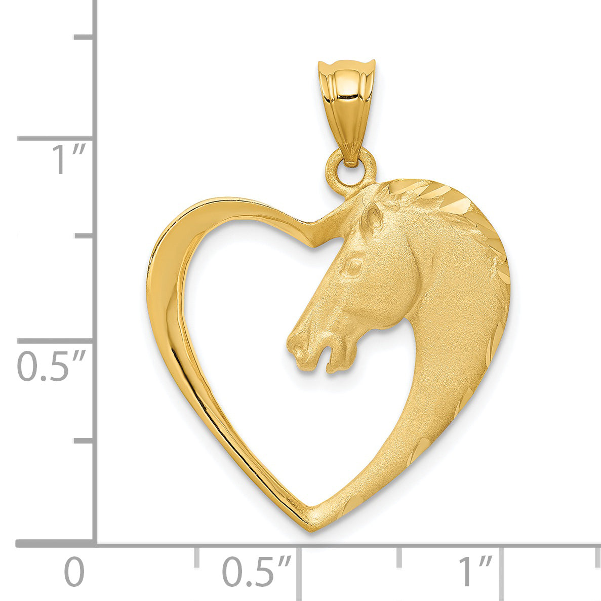 Sophia Jewelers 14K Gold Brushed Horse Pendant, Elegant Cast Design