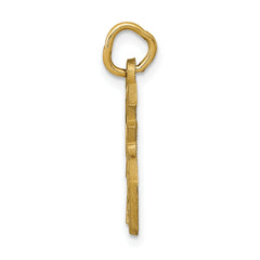 14K Gold Men's Lucky Charm Pendant with Elegant Design  20mm