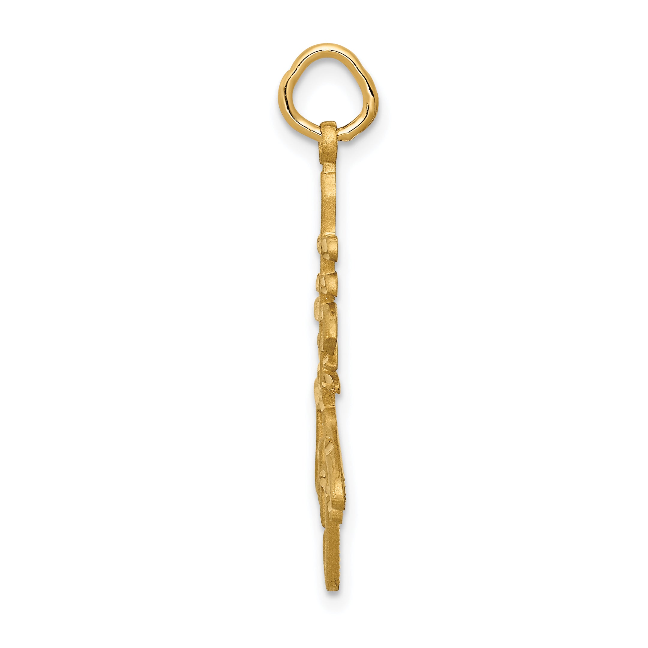 14K Gold Men's Themed Pendant with Polished Satin Finish