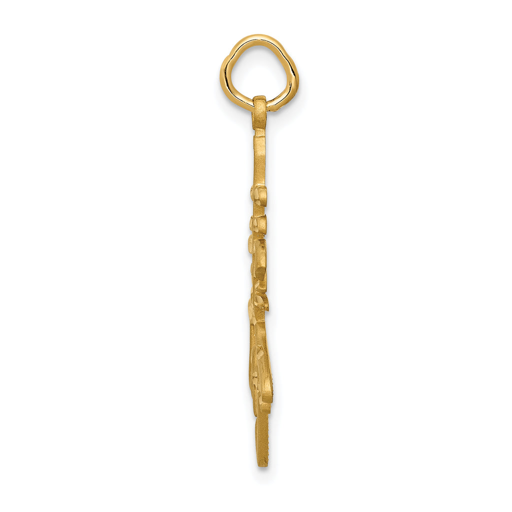 14K Gold Men's Themed Pendant with Polished Satin Finish