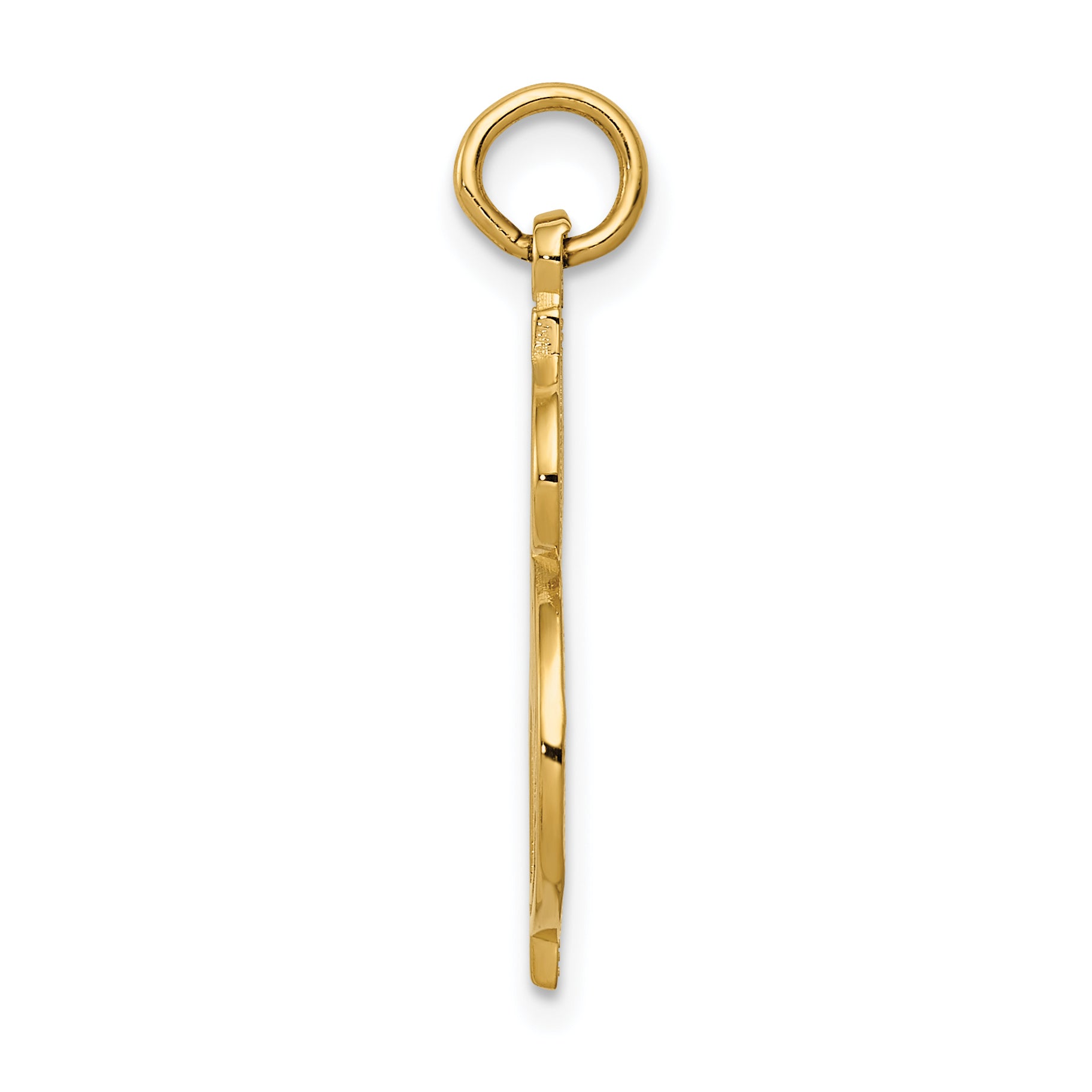 14K Gold Men's Polished Textured Dollar Sign Charm by Sophia Jewelers