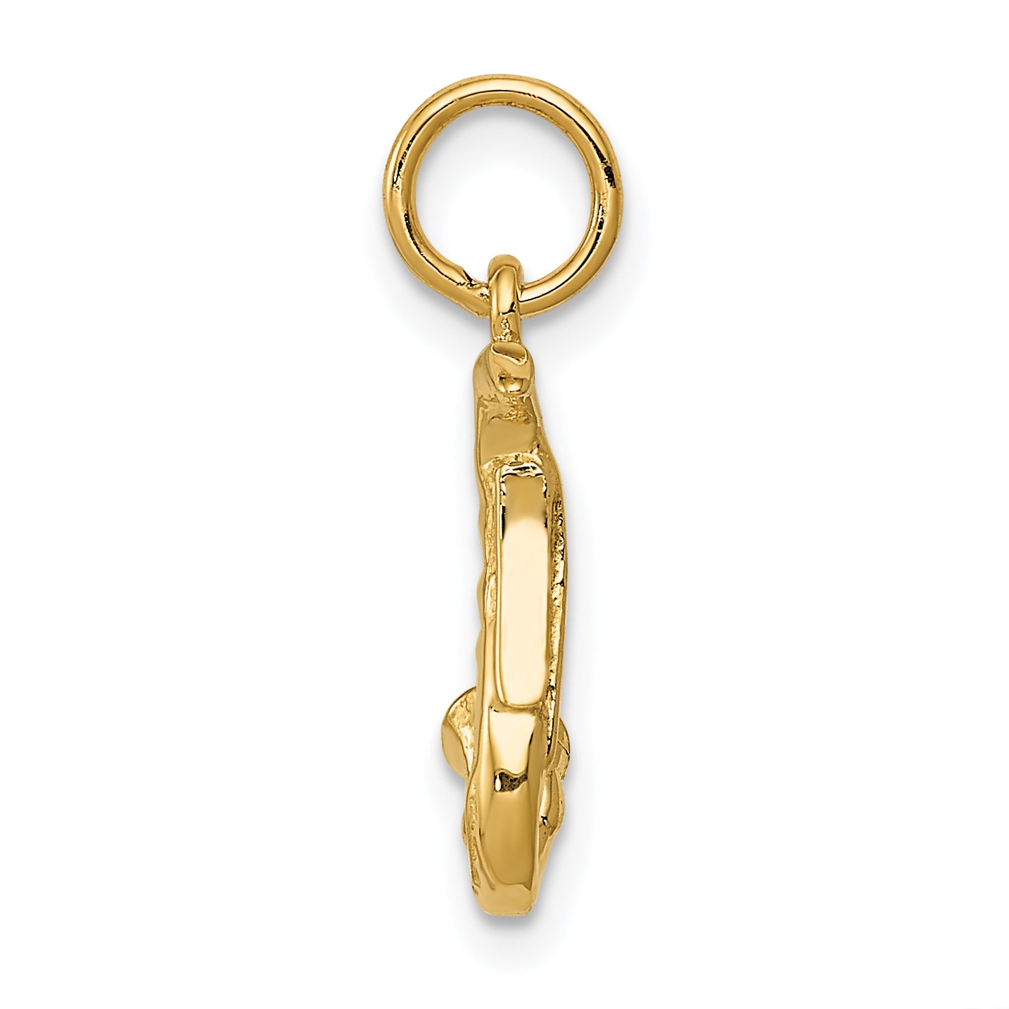 14K Gold 3D Saxophone Charm with Polished Textured Finish Secondary image