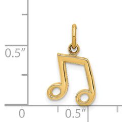 14K Gold Musical Notes Charm with Polished Finish