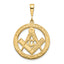 14k Polished & Textured Large Masonic Symbol Pendant