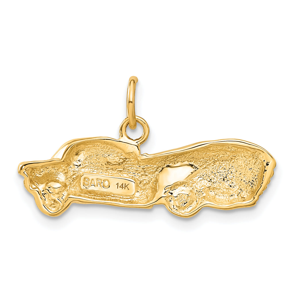 14K Gold Sports Car Charm with Polished Finish for Men