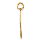 14K Gold Men's Star Charm with Diamond-Cut Brushed Finish