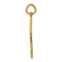 14K Gold Men's Star Charm with Diamond-Cut Brushed Finish