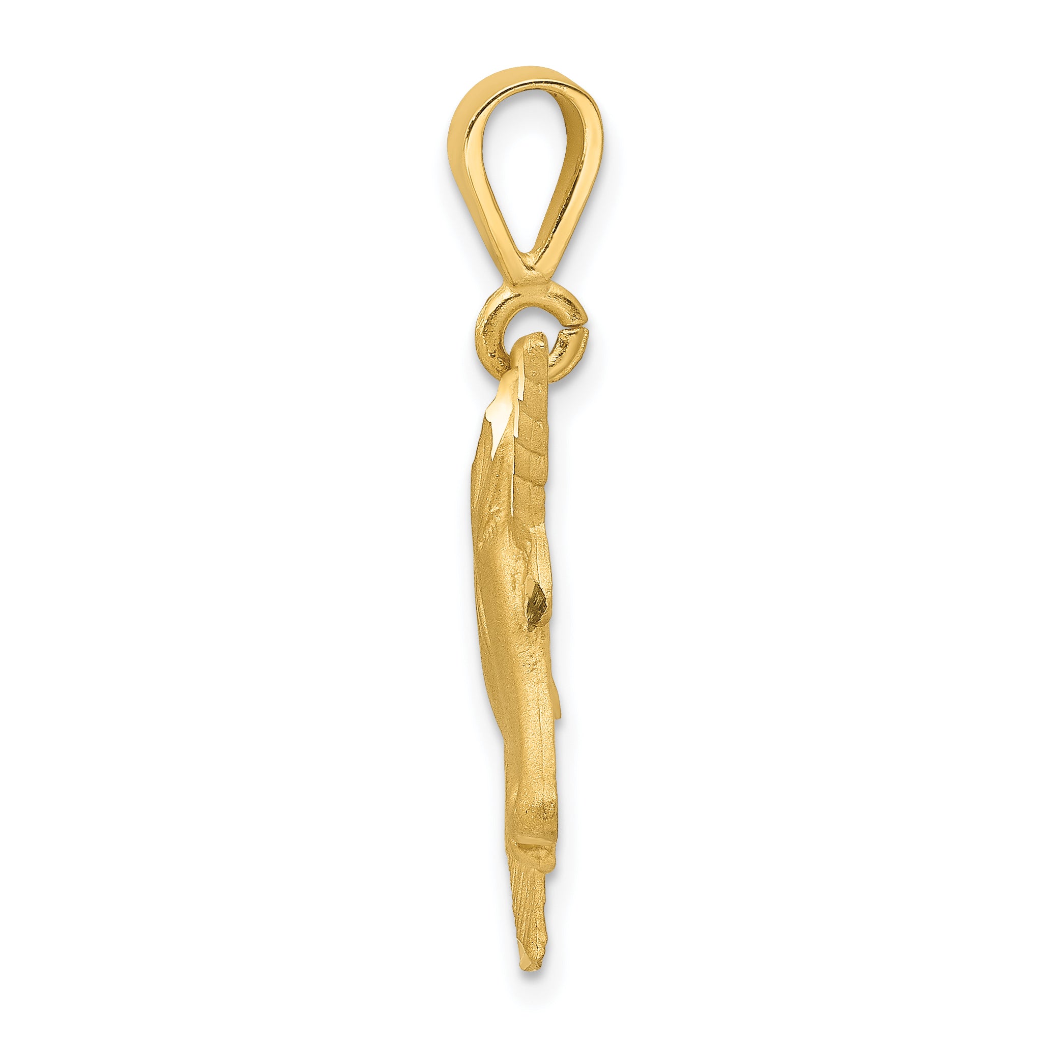 14K Gold Unicorn Head Charm with Brushed Diamond-Cut Finish