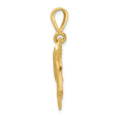 14K Gold Unicorn Head Charm with Brushed Diamond-Cut Finish