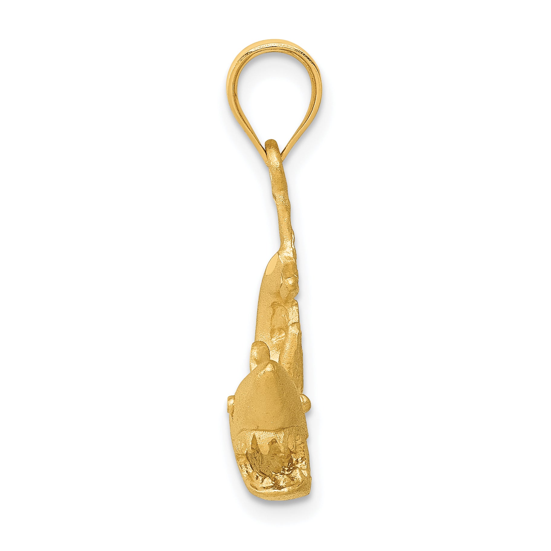 14K Yellow Gold Men's Solid Shark Pendant with Casted Craftsmanship Secondary image