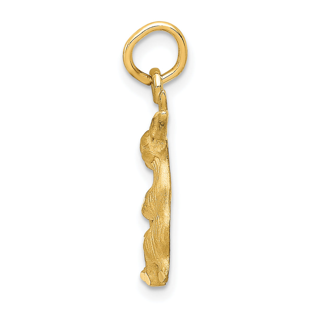 14K Yellow Gold Jack Rabbit Charm Elegant Themed Pendant