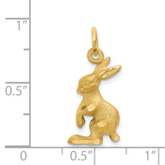 14K Yellow Gold Jack Rabbit Charm Elegant Themed Pendant