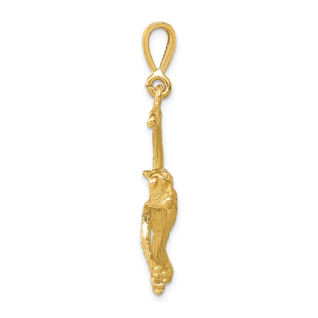 14K Gold Men's Monkey Charm Pendant Elegant Themed Jewelry