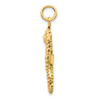 14K Gold Men's Seahorse Charm with Polished Finish