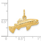 14K Yellow Gold Fish Charm Pendant for Men by Sophia Jewelers