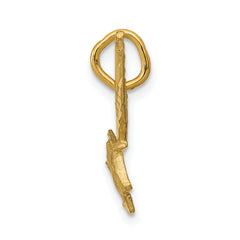 14K Gold Seagull Charm with Polished Diamond-Cut Elegance