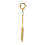 14K Gold Men's Tennis Racquet Charm with Polished Finish