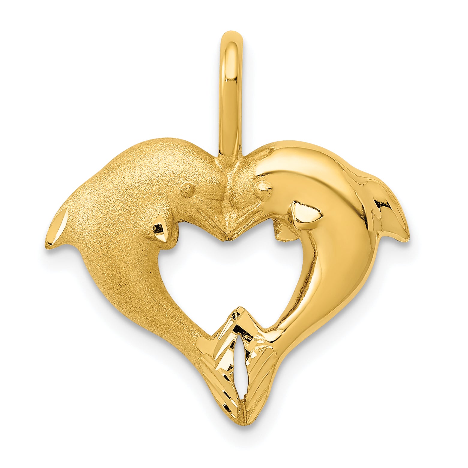14k Dolphin Heart Pendant Main image
