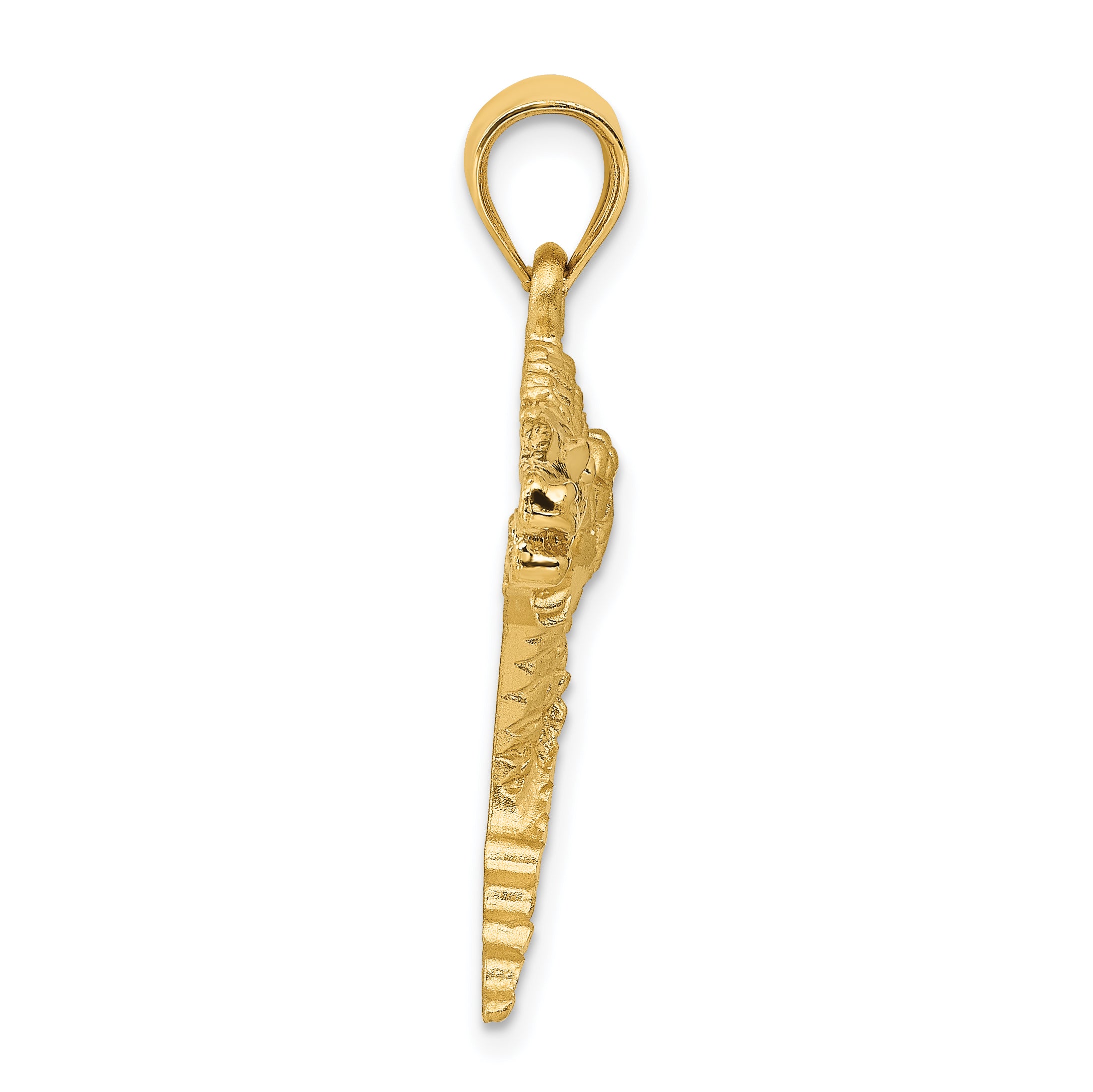 14K Gold Alligator Pendant for Men Solid Casted Design Secondary image