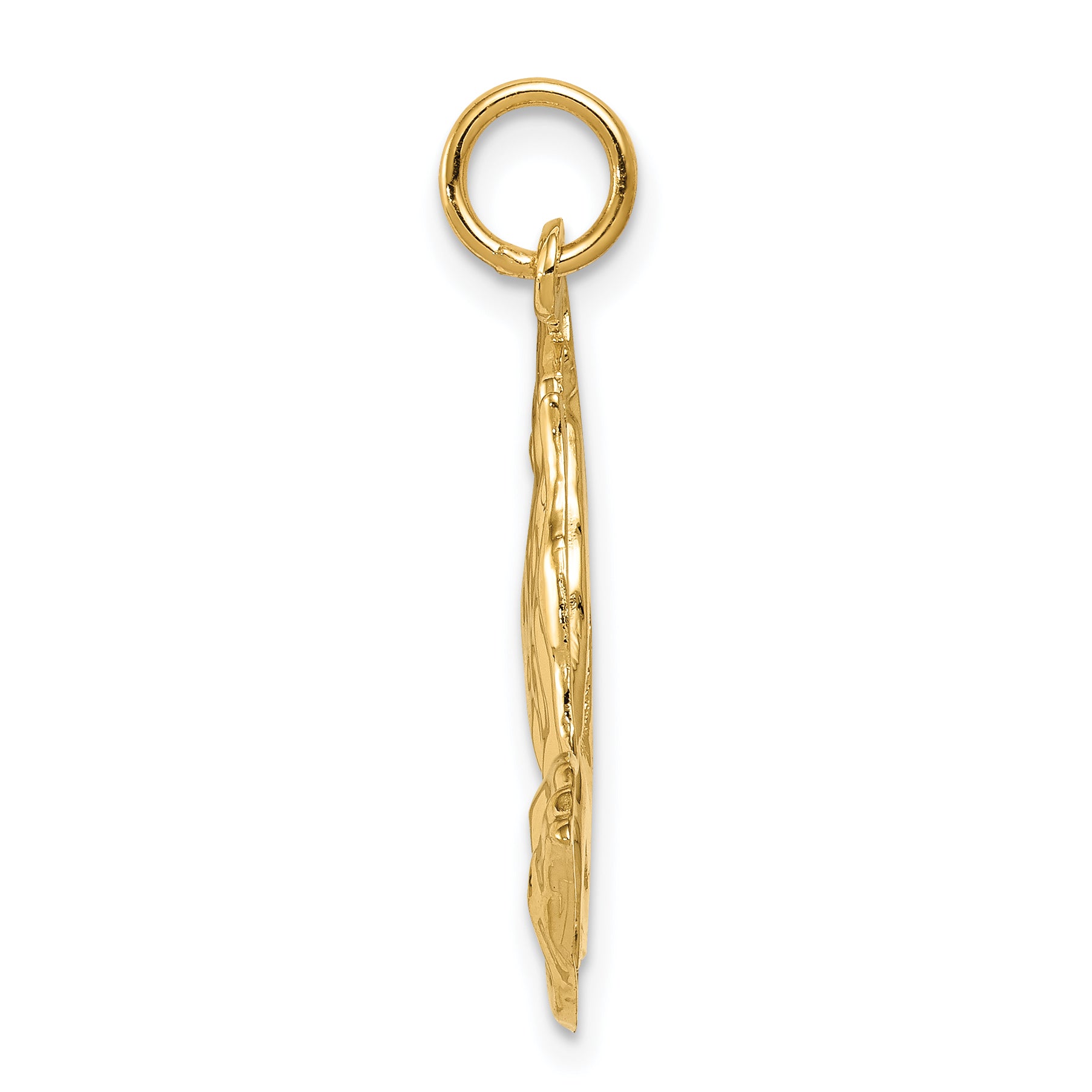 14K Gold Praying Hands Pendant with Polished Concave Design Secondary image