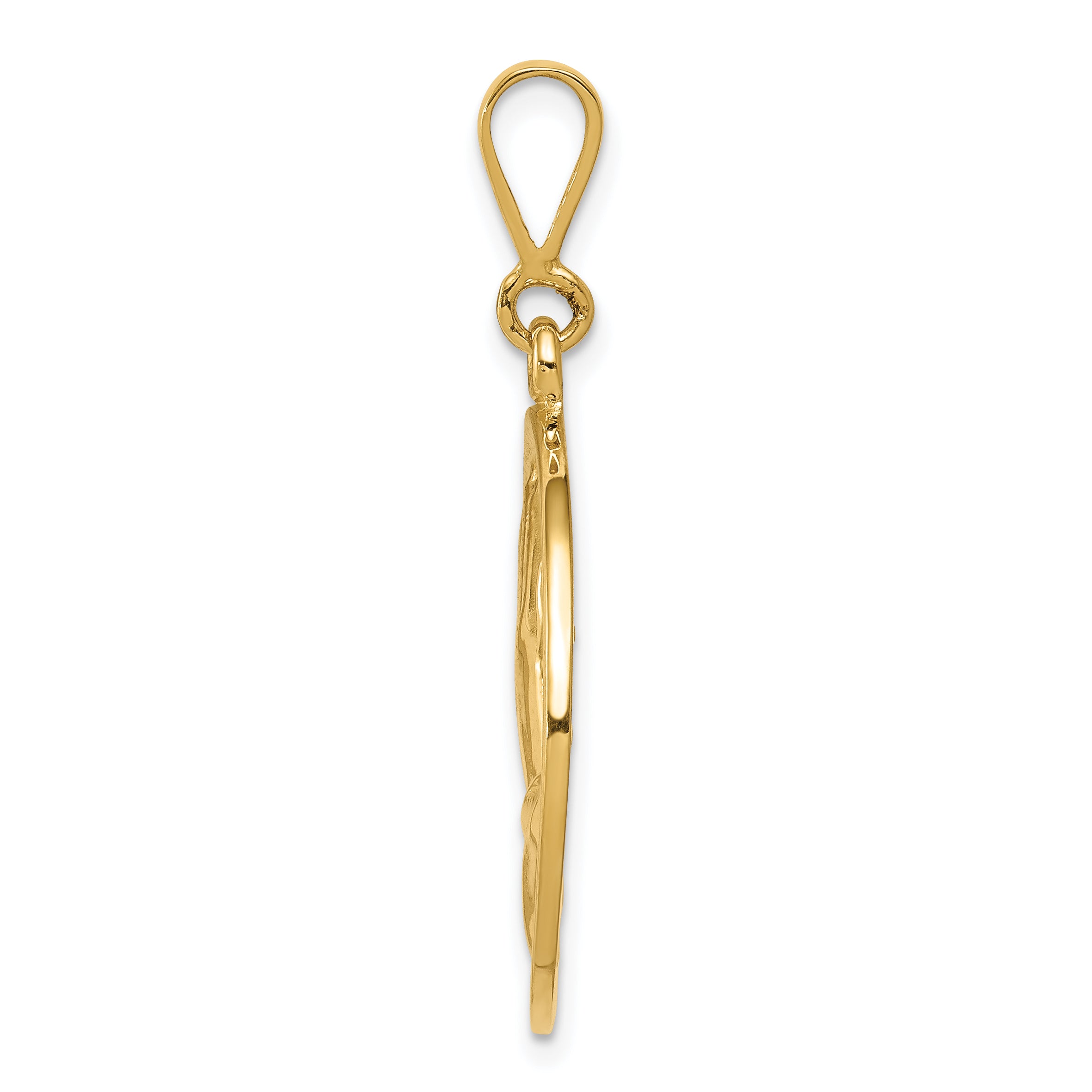 14K Gold Unisex Reversible Pendant with Praying Hands and Serenity Prayer Secondary image