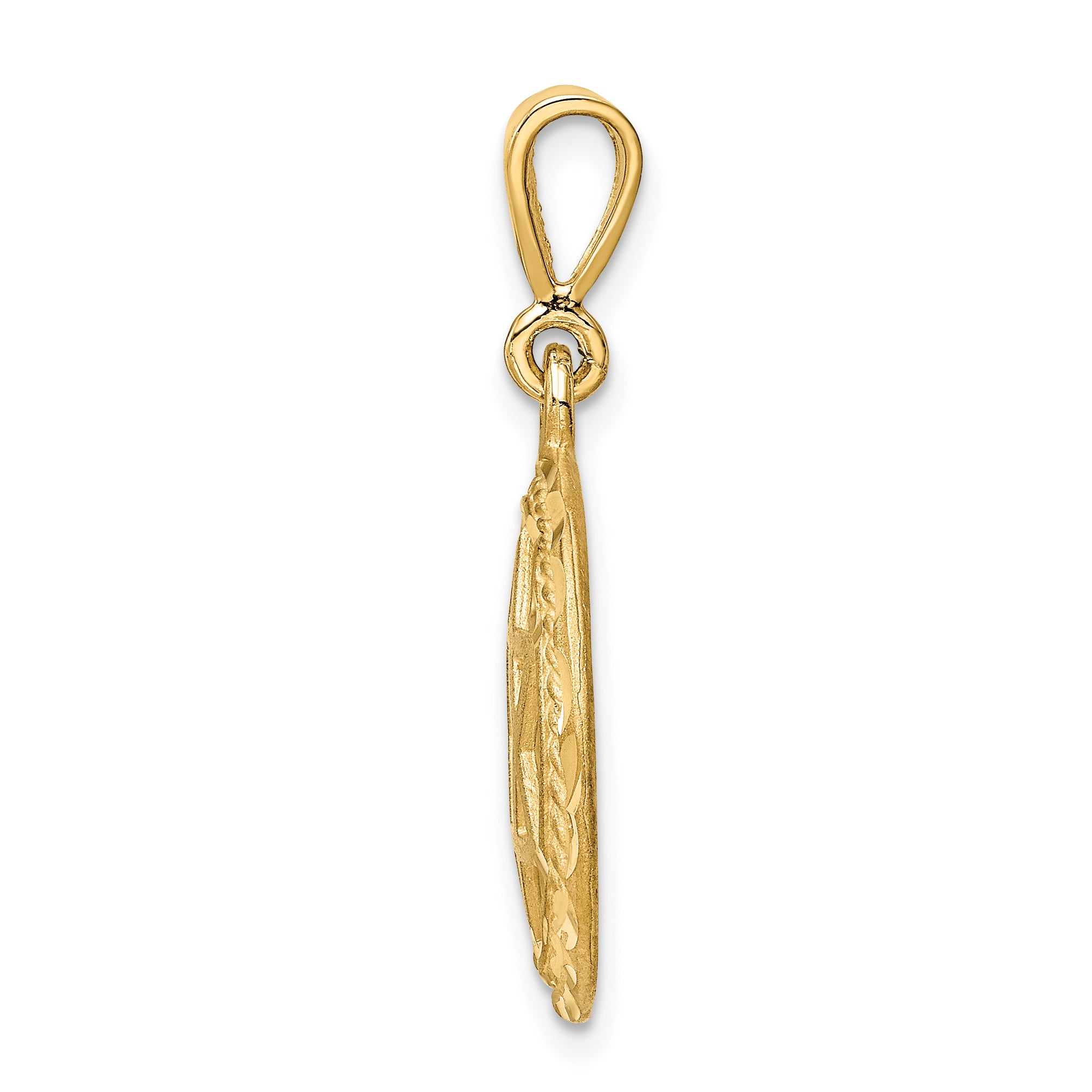 14K Gold Star of David Charm with Concave Design  Elegant Symbol of Faith