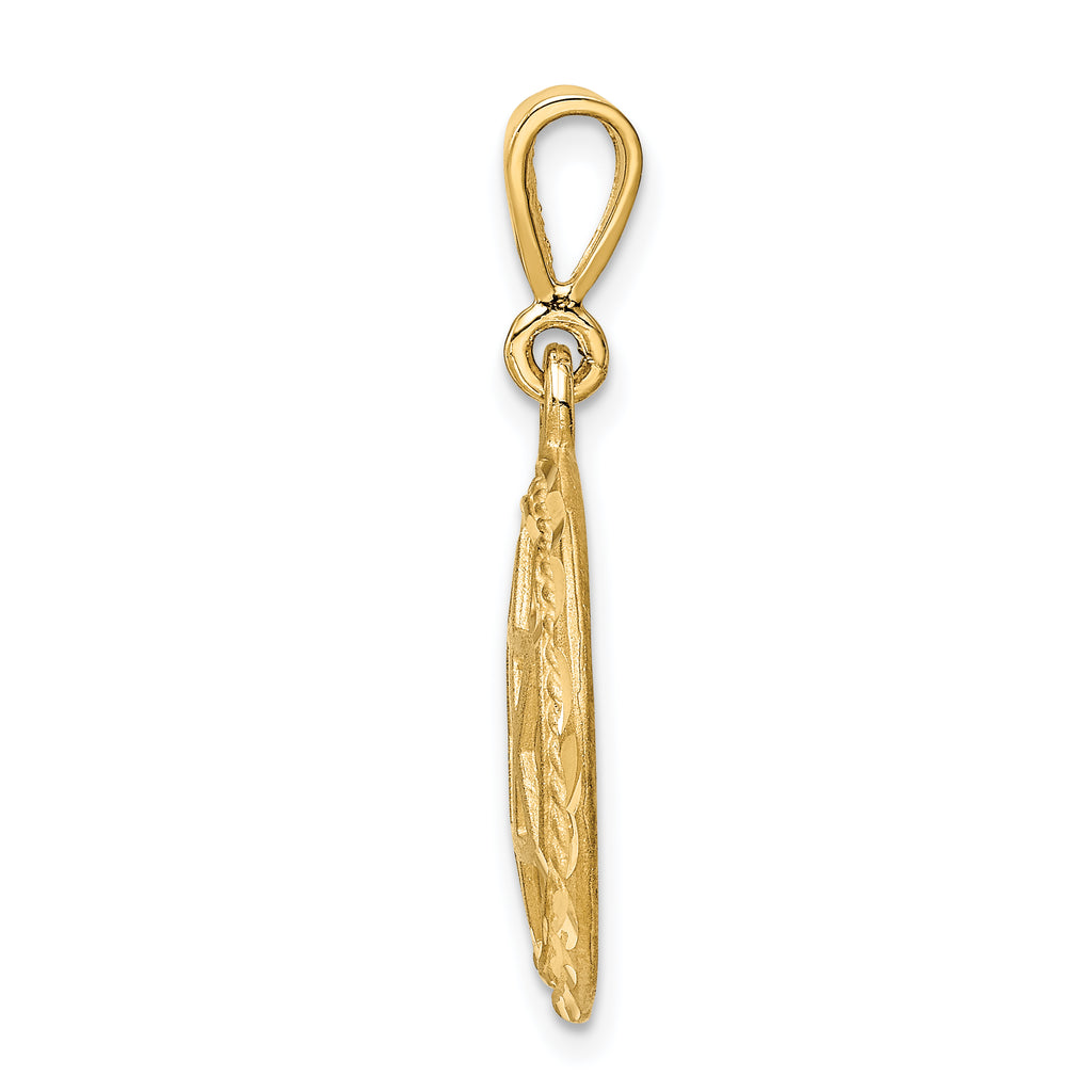14K Gold Star of David Charm with Concave Design  Elegant Symbol of Faith