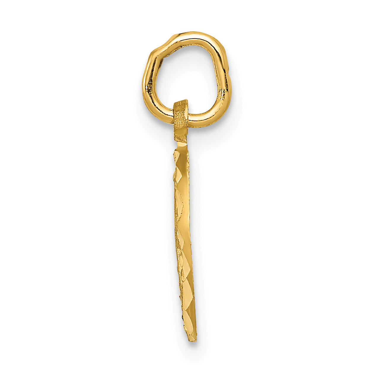 14K Gold Eternal Life Cross Charm with Textured Back Elegant Symbol of Faith Secondary image