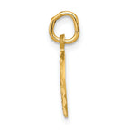14K Gold Eternal Life Cross Charm with Textured Back Elegant Symbol of Faith
