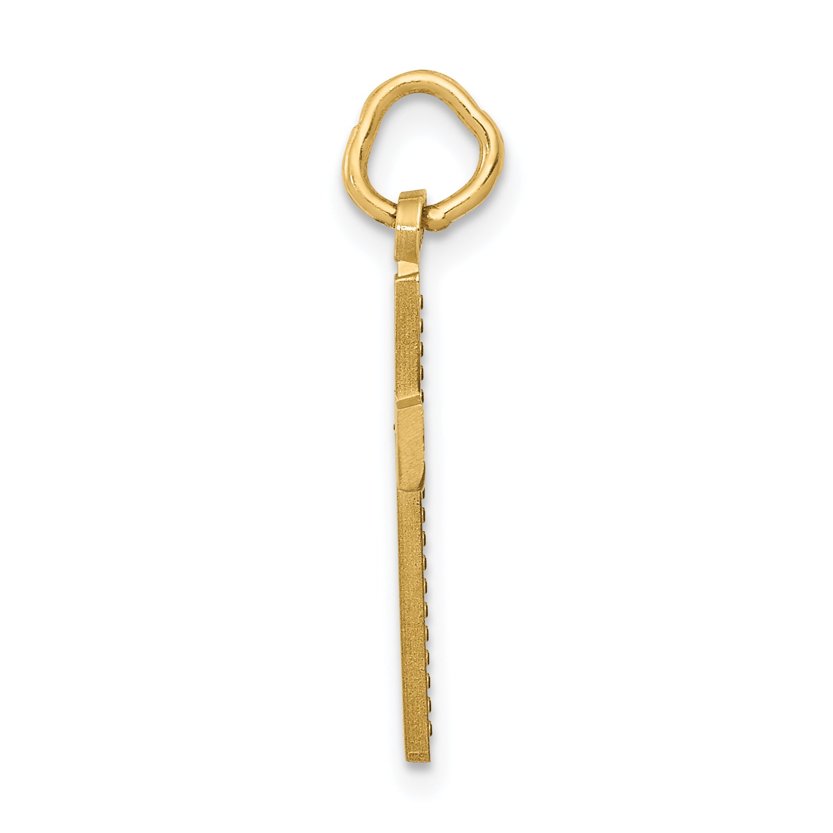14K Gold Diamond-Cut Cross Pendant with Brushed Finish for Elegant Style Secondary image