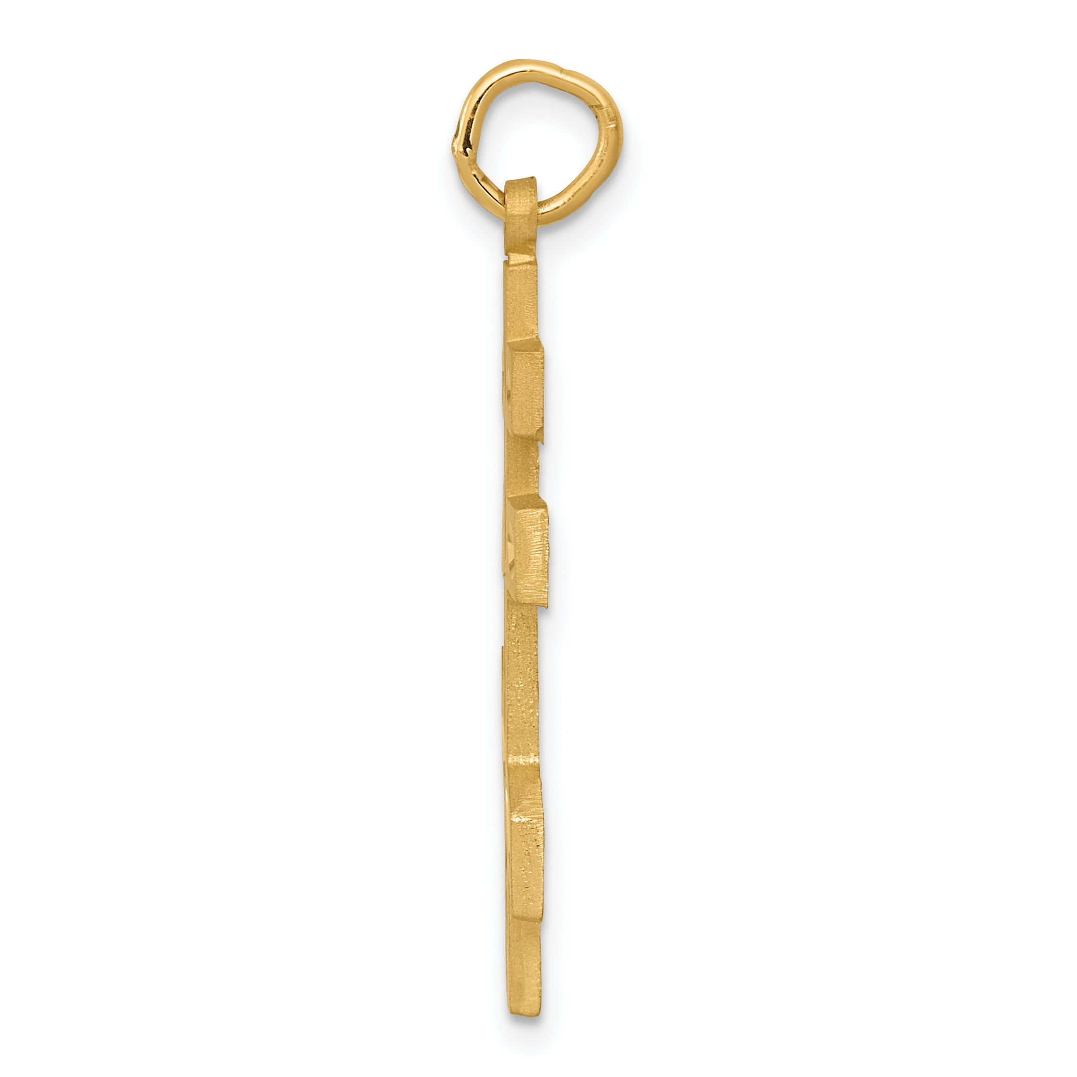 14K Gold Eastern Orthodox Cross Pendant with Polished Brushed Finish Elegant, Durable Design Secondary image